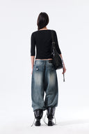 3/4 SLEEVE TOP & TANK LAYERED SET IN BLACK