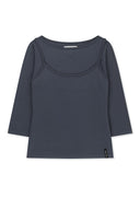 3/4 SLEEVE TOP & TANK LAYERED SET IN SMOKE BLUE