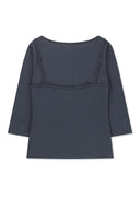 3/4 SLEEVE TOP & TANK LAYERED SET IN SMOKE BLUE