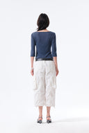 3/4 SLEEVE TOP & TANK LAYERED SET IN SMOKE BLUE