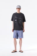 PIGMENT GRAFFITI LOGO TOP IN CHARCOAL GREY