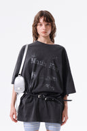 PIGMENT GRAFFITI LOGO TOP IN CHARCOAL GREY