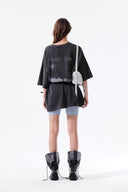 PIGMENT GRAFFITI LOGO TOP IN CHARCOAL GREY