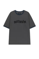 MATIN LOGO RINGER TOP FOR MEN IN CHARCOAL