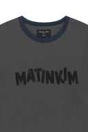 MATIN LOGO RINGER TOP FOR MEN IN CHARCOAL
