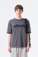 MATIN LOGO RINGER TOP FOR MEN IN CHARCOAL