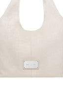 SIDE ZIP SUEDE SHOULDER BAG IN IVORY