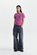 SHADOW DISTRESSED WIDE DENIM PANTS IN BLUE