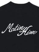 CALLIGRAPHY BACK LOGO KNIT PULLOVER IN BLACK