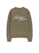 CALLIGRAPHY BACK LOGO KNIT PULLOVER IN KHAKI