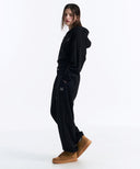 DENVER 2-WAY HOOD ZIP-UP IN BLACK