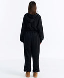 DENVER 2-WAY HOOD ZIP-UP IN BLACK
