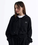 DENVER 2-WAY HOOD ZIP-UP IN BLACK