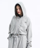 DENVER 2-WAY HOOD ZIP-UP IN GREY