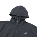 BACK ROUND WINDBREAKER IN CHARCOAL