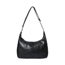 MERIN GOLD LINE LEATHER SHOULDER BAG IN BLACK