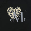 SIERRA LEOPARD HEART HALF T IN BLACK / BROWN