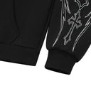 POZEN MIX LETTERING HOOD ZIP-UP IN BLACK