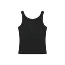 DYON METAL LOGO HEART PATCH SLEEVELESS IN BLACK
