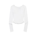 SUNNIOR LACE V-NECK LONG SLEEVE T IN WHITE