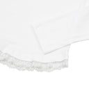 SUNNIOR LACE V-NECK LONG SLEEVE T IN WHITE