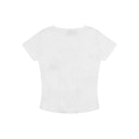 LUKE EYELET LACE-UP CORSET HALF T IN WHITE