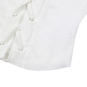 LUKE EYELET LACE-UP CORSET HALF T IN WHITE