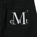 PISTOL BACK LEATHER DOUBLE CROSS SKIRT IN BLACK