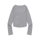 MARING EYELET LACE-UP CORSET LONG SLEEVE T IN GREY