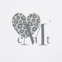 SIERRA LEOPARD HEART HALF T IN WHITE / GRAY