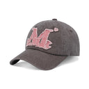 VINTAGE WASHING APPLIQUE BALL CAP IN WASHED CHOCO