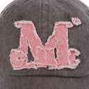 VINTAGE WASHING APPLIQUE BALL CAP IN WASHED CHOCO