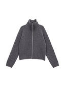 SPELL POINT KNIT ZIP UP IN GRAY