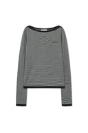 ESSENTIAL BOAT NECK KNIT TOP IN BLACK image 2