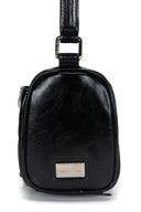 FRONT SHIRRING RIBBON MINI BAG IN BLACK image 6