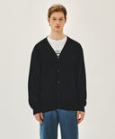 SMALL CLASSIC LOGO V-NECK KNIT CARDIGAN IN BLACK image 11