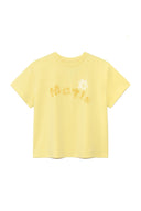 BUBBLY GRAPHIC PRINTING TOP IN LIGHT YELLOW image 1