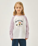 KIDS BEAR RAGLAN LONG SLEEVE TEE IN LIGHT PURPLE image 11