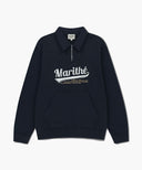 BASEBALL LOGO COLLAR HALF ZIPUP SWEATSHIRT IN NAVY image 6