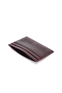 EMBOSSED LOGO CARD WALLET IN BURGUNDY image 4