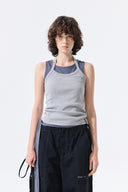 LABEL DETAIL HALTER TANK TOP IN GRAY image 5
