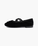 W CROSS BANDING VELVET FLAT SHOES IN BLACK image 2