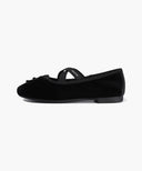 W CROSS BANDING VELVET FLAT SHOES IN BLACK image 16