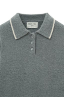 BACK LOGO COLLAR KNIT TOP FOR WOMEN IN GRAY image 14