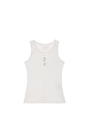 PINTUCK SLEEVELESS TOP IN WHITE