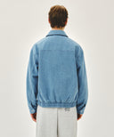 DENIM HARRINGTON JACKET IN BLUE image 3