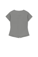 SIDE SHIRRING BUTTON TOP IN GRAY image 2