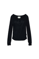 HENLY NECK SHIRRING TOP IN BLACK image 1