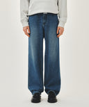 NEW M HIGH STRAIGHT DENIM PANTS IN BLUE image 12