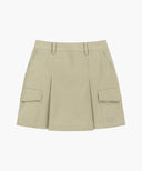 W COTTON CARGO MINI SKIRT IN BEIGE image 6